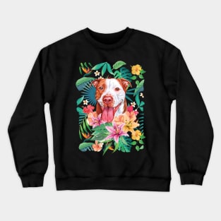 Tropical Red Pit Bull Pitbull 4 Crewneck Sweatshirt